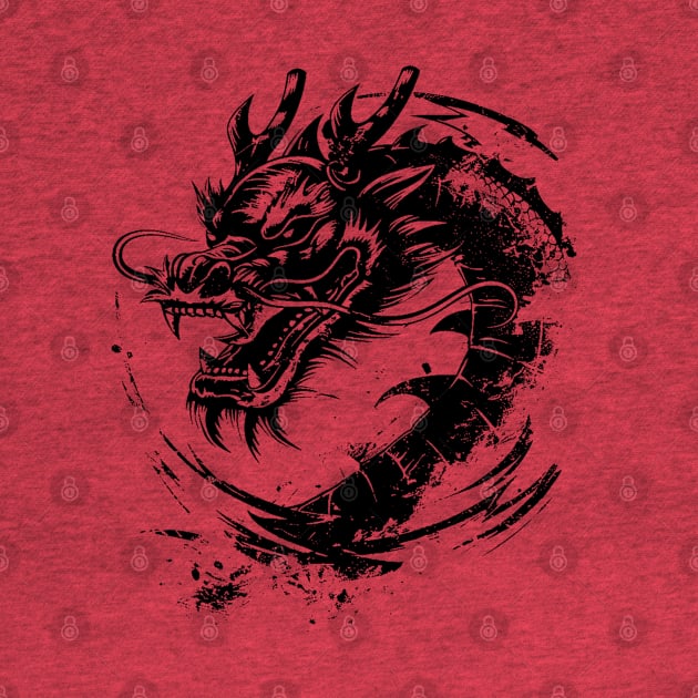 Symbolic zodiac Black Chinese Dragon by The Maverick Souls